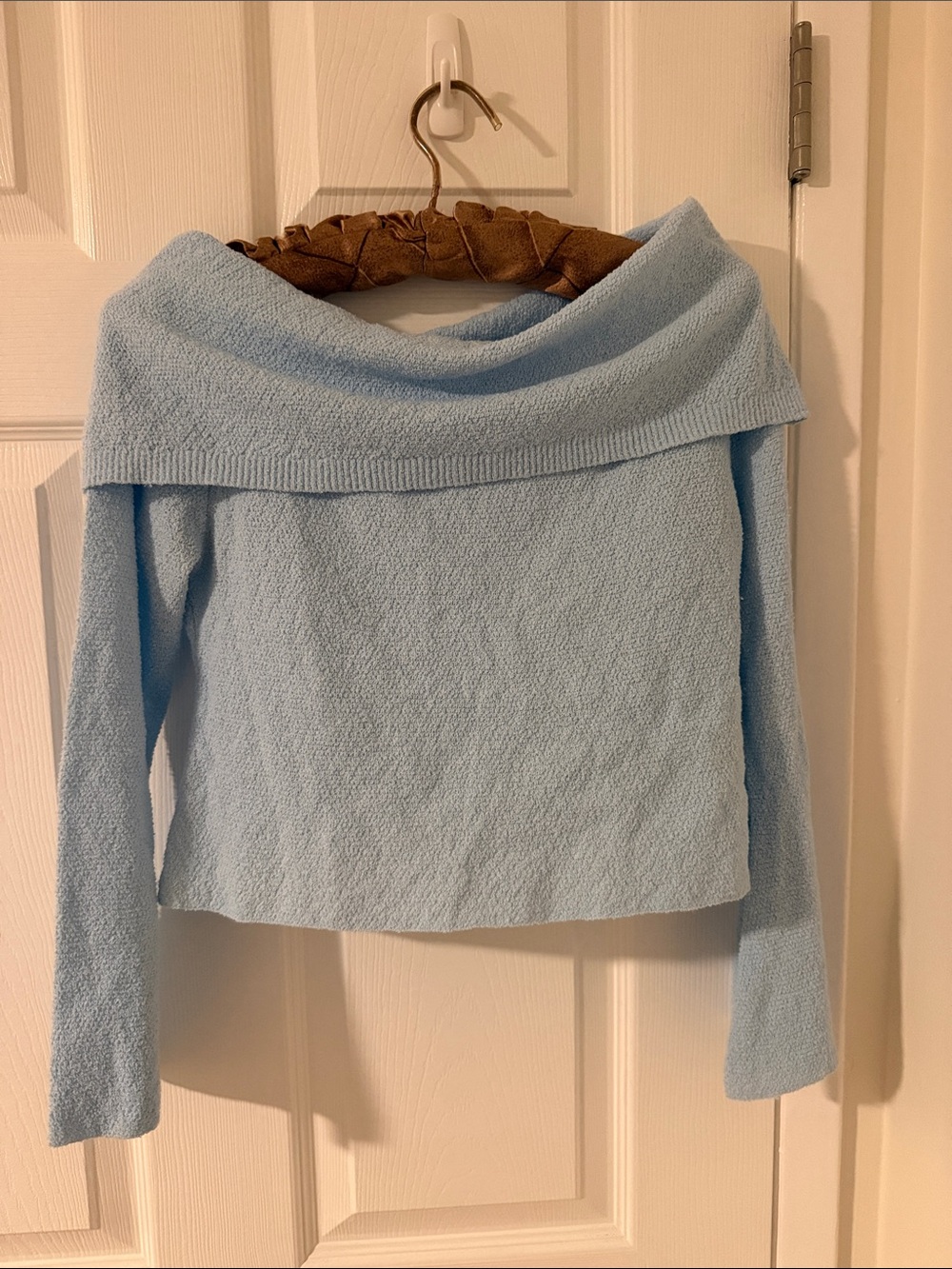 Petal & Pup Powder Blue Off-the-Shoulder Knit Sweater